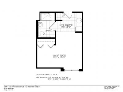 Greenview place studio floorplan