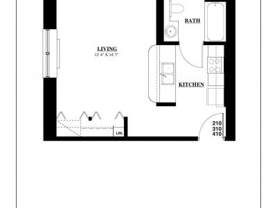 Wicker Park Renaissance floor plan units 210, 310, 410